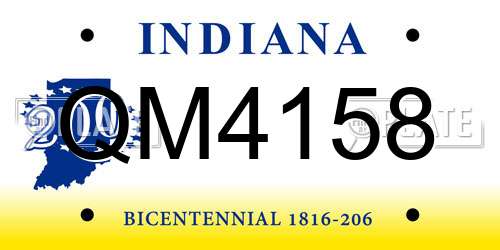 QM4158 Indiana License Plate