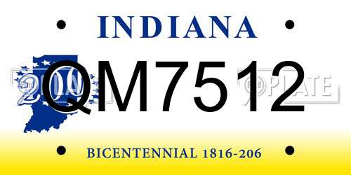 QM7512 Indiana License Plate