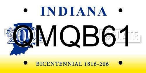 QMQB61 Indiana License Plate