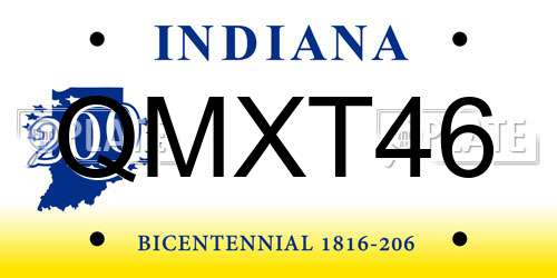 QMXT46 Indiana License Plate
