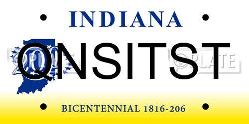 QNSITST Indiana License Plate