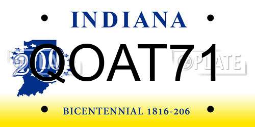 QOAT71 Indiana License Plate