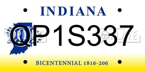 QP1S337 Indiana License Plate