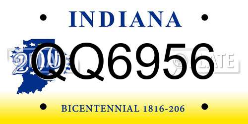 QQ6956 Indiana License Plate