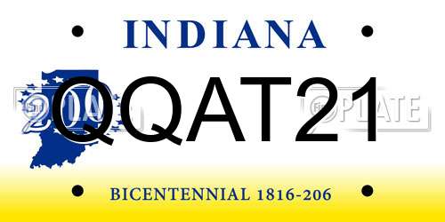 QQAT21 Indiana License Plate