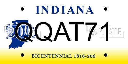 QQAT71 Indiana License Plate