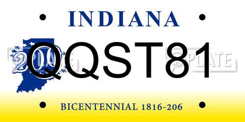 QQST81 Indiana License Plate
