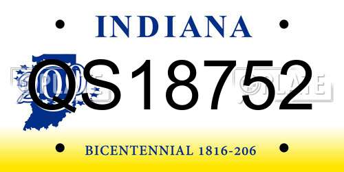 QS18752 Indiana License Plate
