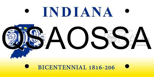 QSAOSSA Indiana License Plate