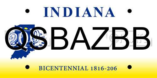 QSBAZBB Indiana License Plate