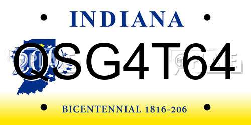 QSG4T64 Indiana License Plate