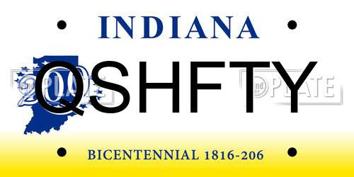 QSHFTY Indiana License Plate