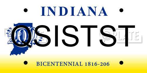QSISTST Indiana License Plate
