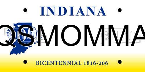 QSMOMMA Indiana License Plate