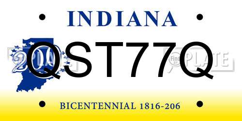 QST77Q Indiana License Plate