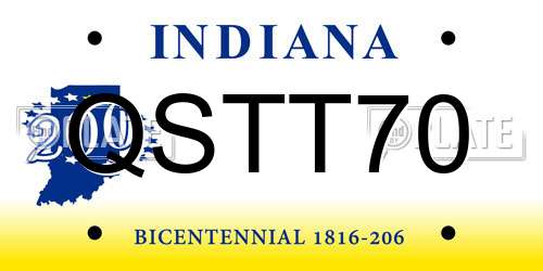 QSTT70 Indiana License Plate