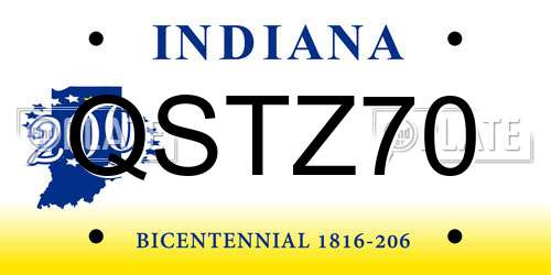 QSTZ70 Indiana License Plate