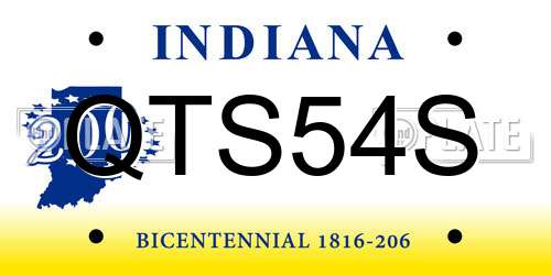 QTS54S Indiana License Plate