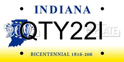 QTY22I Indiana License Plate