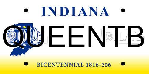 QUEENTB Indiana License Plate