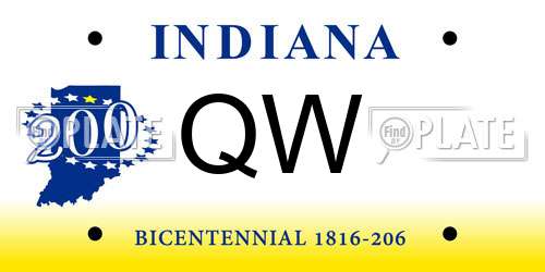 QW Indiana License Plate