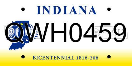 QWH0459 Indiana License Plate