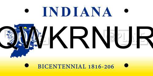 QWKRNUR Indiana License Plate