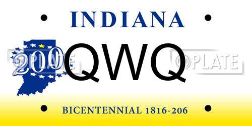 QWQ Indiana License Plate