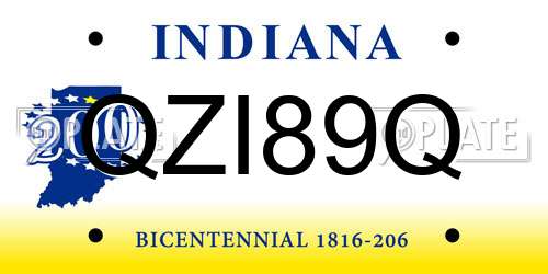 QZI89Q Indiana License Plate