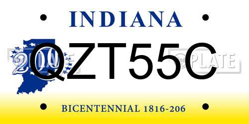 QZT55C Indiana License Plate