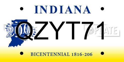 QZYT71 Indiana License Plate