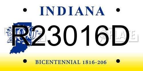 R23016D Indiana License Plate