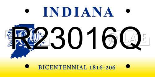 R23016Q Indiana License Plate
