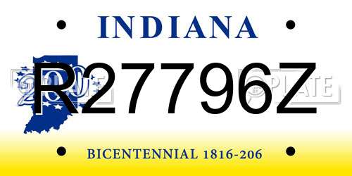R27796Z Indiana License Plate