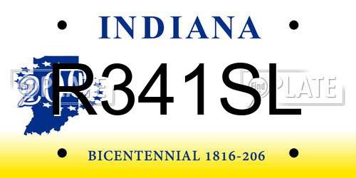 R341SL Indiana License Plate
