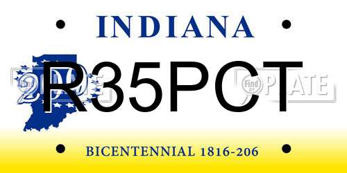 R35PCT Indiana License Plate