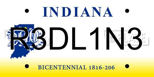 R3DL1N3 Indiana License Plate