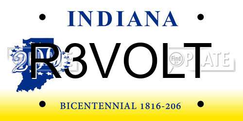 R3VOLT Indiana License Plate