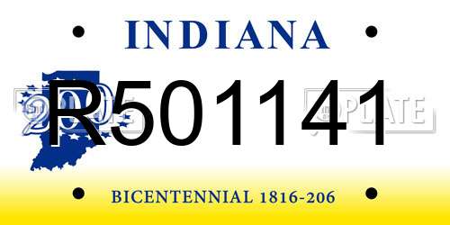 R501141 Indiana License Plate