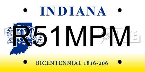 R51MPM Indiana License Plate