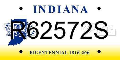 R62572S Indiana License Plate