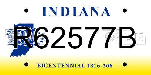 R62577B Indiana License Plate