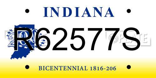 R62577S Indiana License Plate