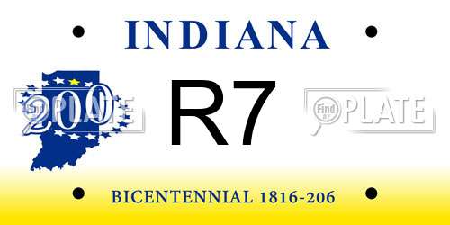 R7 Indiana License Plate