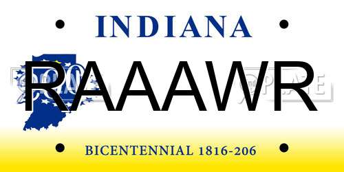 RAAAWR Indiana License Plate