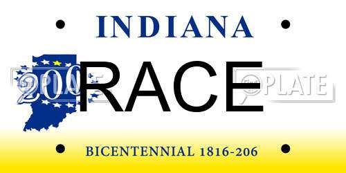 RACE Indiana License Plate