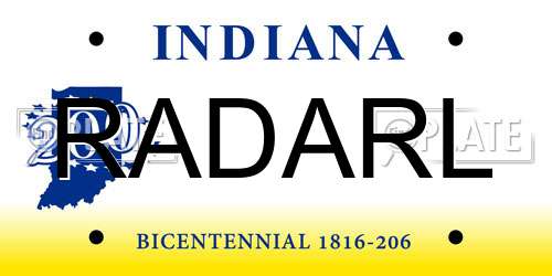 RADARL Indiana License Plate