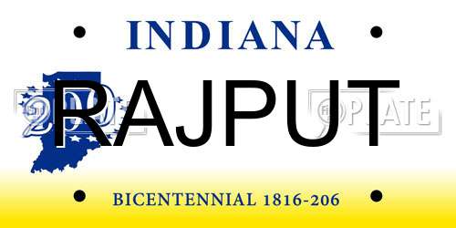 RAJPUT Indiana License Plate