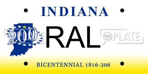 RAL Indiana License Plate