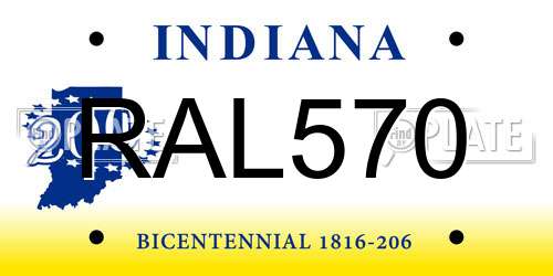 RAL570 Indiana License Plate